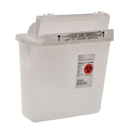 Sharps Container SharpStar™ In-Room™ 12-1/2 H X 10-3/4 W X 5-1/2 D Inch 1.25 Gallon Translucent Base / Translucent Lid Horizontal Entry Counter Balanced Door Lid (1/EA 20/CS) by Cardinal  ID 8506SA